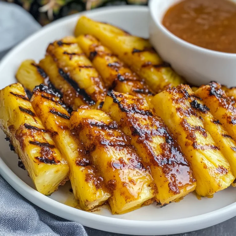Grilled Pinapple with Cinnamon Honey Drizzle