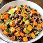 Roasted Sweet Potato Black Bean Quinoa Salad recipe