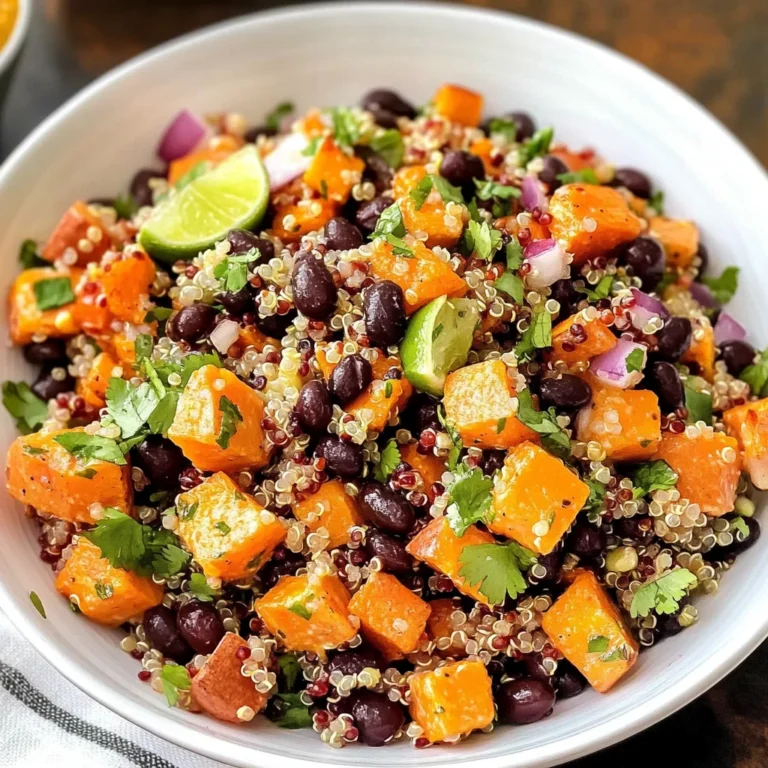 Roasted Sweet Potato Black Bean Quinoa Salad recipe