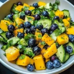 Mango Cucumber Salad with Blueberries and Avocado