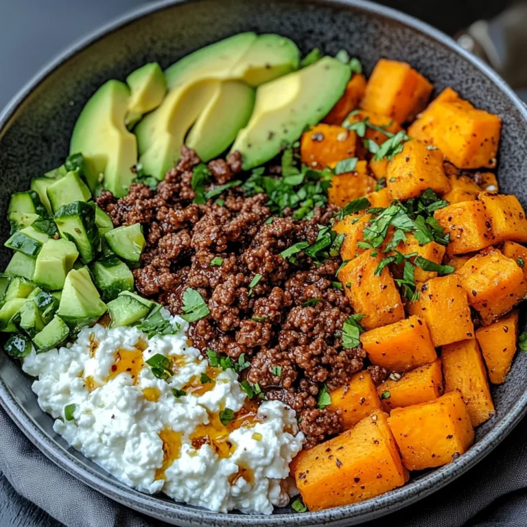 Spicy Ground Beef & Sweet Potato Protein Bowl