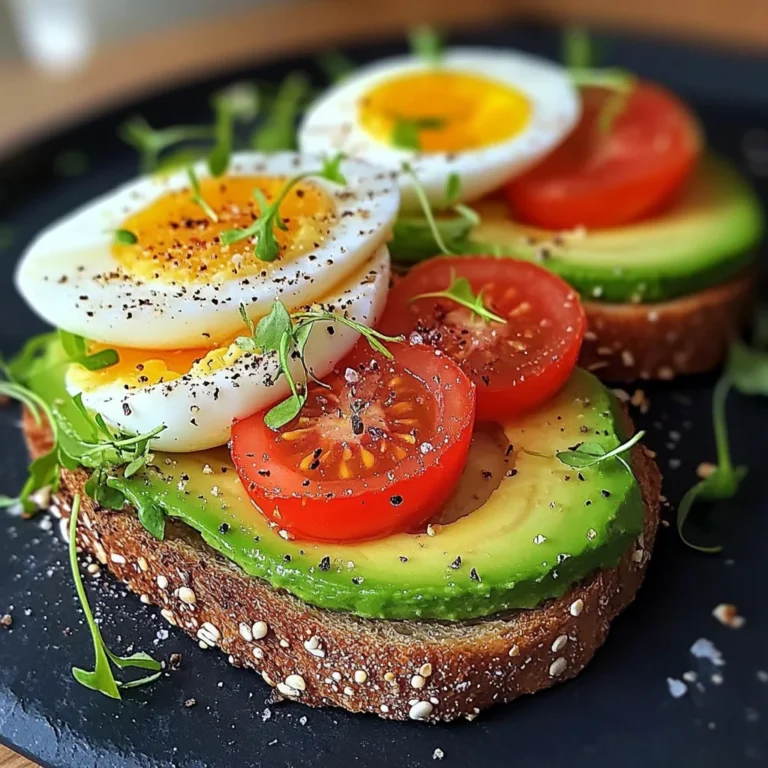 Avocado Tomato Cottage Toasts with Jammy Eggs