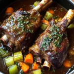 Braised Lamb Shanks with Aromatic Herb Gravy and Root Vegetables