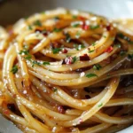 Caramelized Onion Pasta with Chilli Oil
