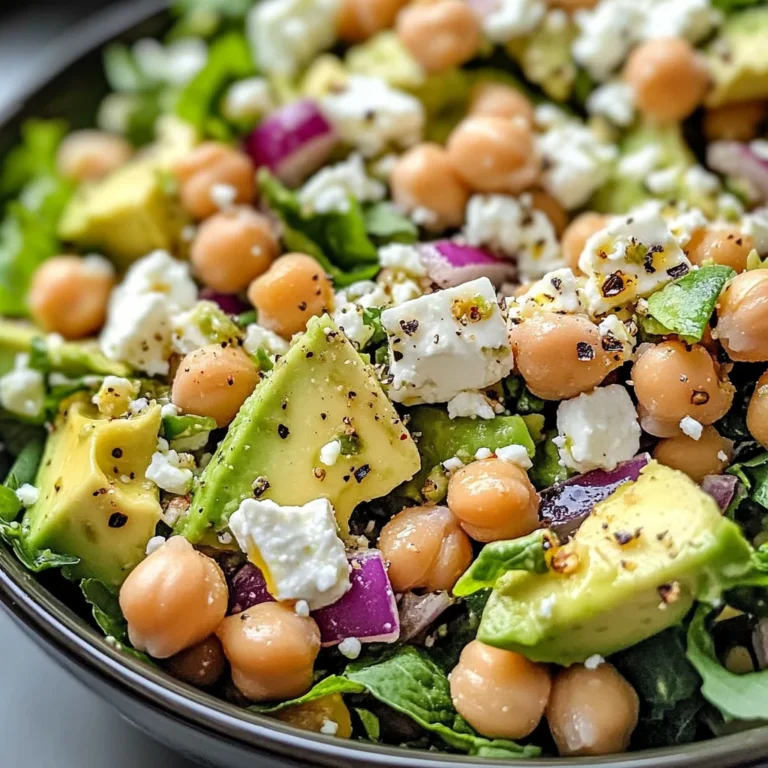 Chickpea Feta Avocado Salad