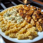 Creamy Garlic Chicken and Rotini with Mozzarella Alfredo
