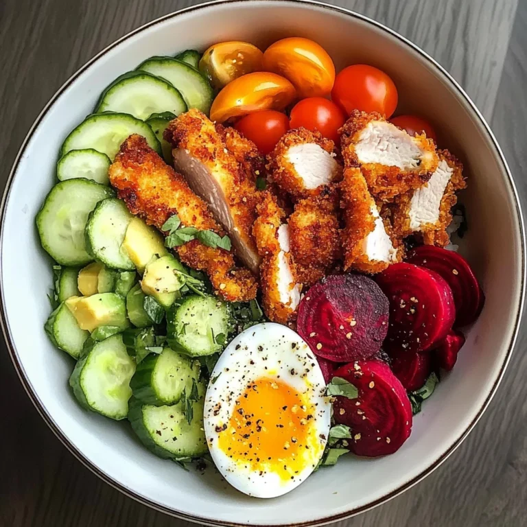 Crispy Chicken & Veggie Power Bowl with Avocado & Egg