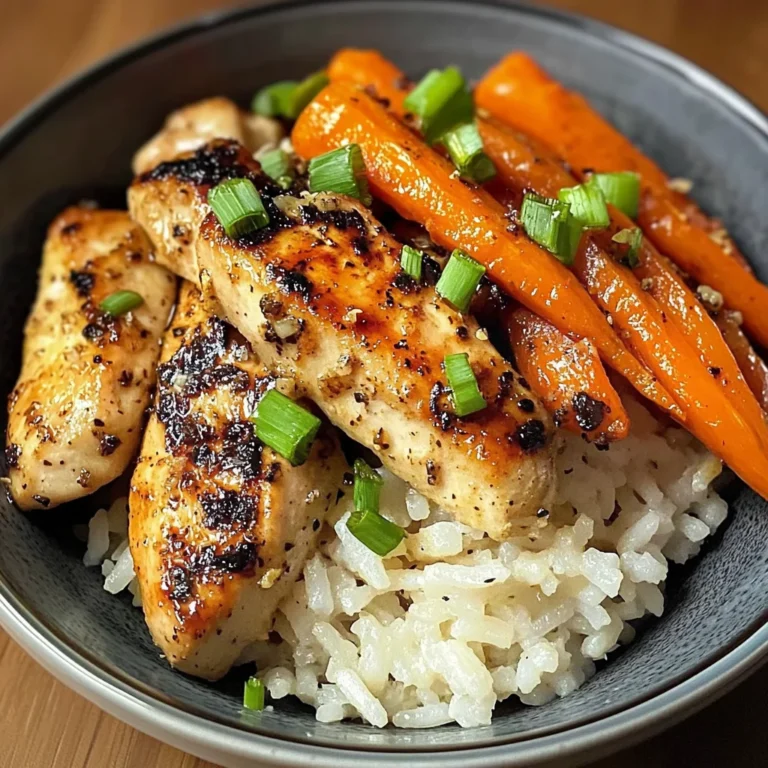 Garlic Butter Chicken Bowl with Roasted Carrots & Rice