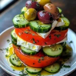 Greek Feta Salad Tower