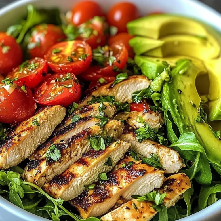 Grilled Chicken and Avocado Salad Bowl