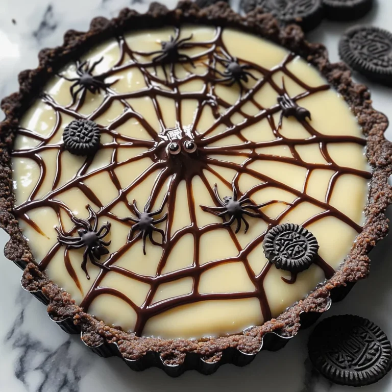Halloween Chocolate Spiderweb Tart
