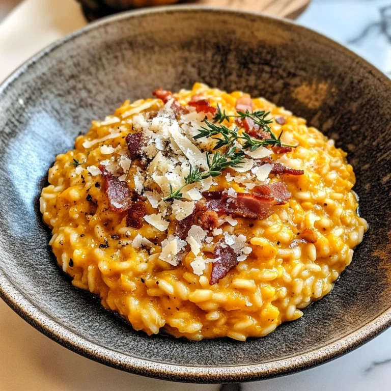 Pumpkin Risotto with Turkey Bacon & Parmesan