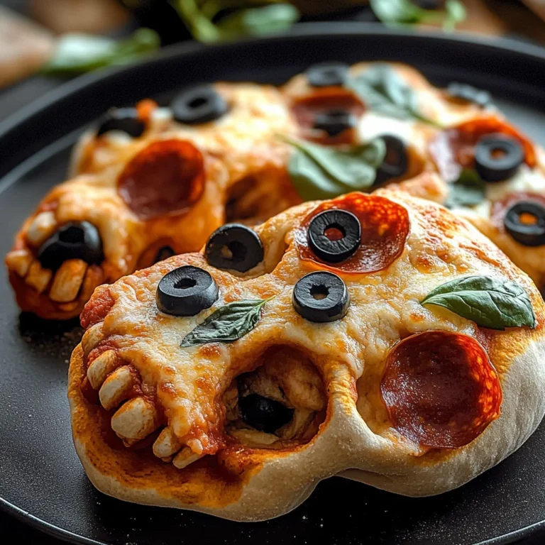 Cheesy Halloween Pizza Skulls