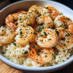 Creamy Garlic Butter Shrimp Bowl with Herb Rice