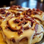 Indulge in Maple Turkey Bacon Cinnamon Rolls for a Sweet Treat!