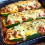 Keto Chicken Parmesan Zucchini Boats
