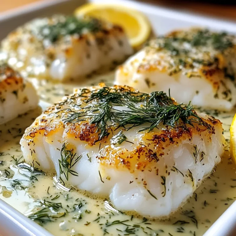 Baked Cod with Lemon-Dill Sauce