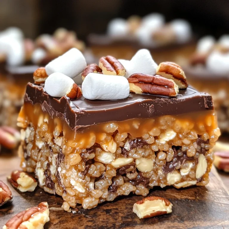 Caramel Turtle Rice Krispie Treats