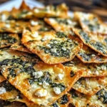Mediterranean Spinach and Feta Cheese Crisps