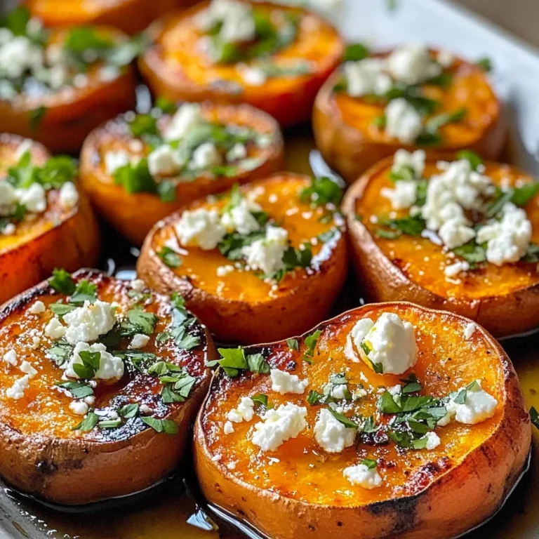 Roasted Sweet Potato Rounds with Honey & Feta