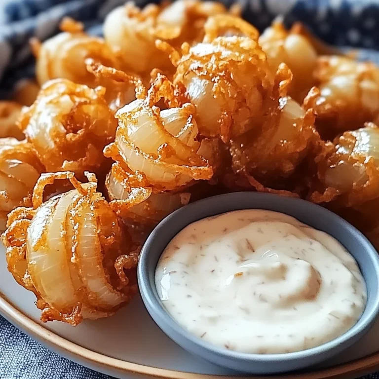 Bite-Sized Blooming Onions with Buttermilk Ranch Dip Delight