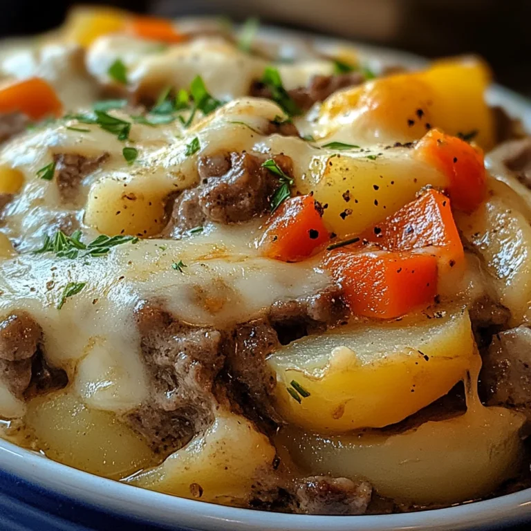 Crockpot Cheesesteak Potato Casserole Recipe