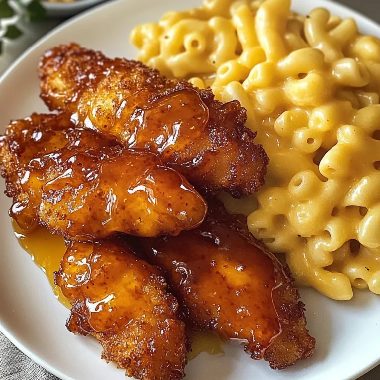 Hot Honey Chicken Tenders with Baked Mac and Cheese