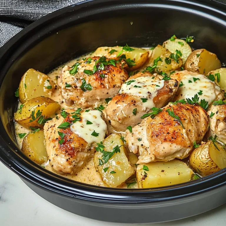 Slow Cooker Parmesan Garlic Chicken and Potatoes